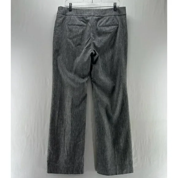 WHBM Modern Boot Dress Pants Womens 8R Tweed Lined Mid Rise Work Heathered Gray - Picture 2 of 13